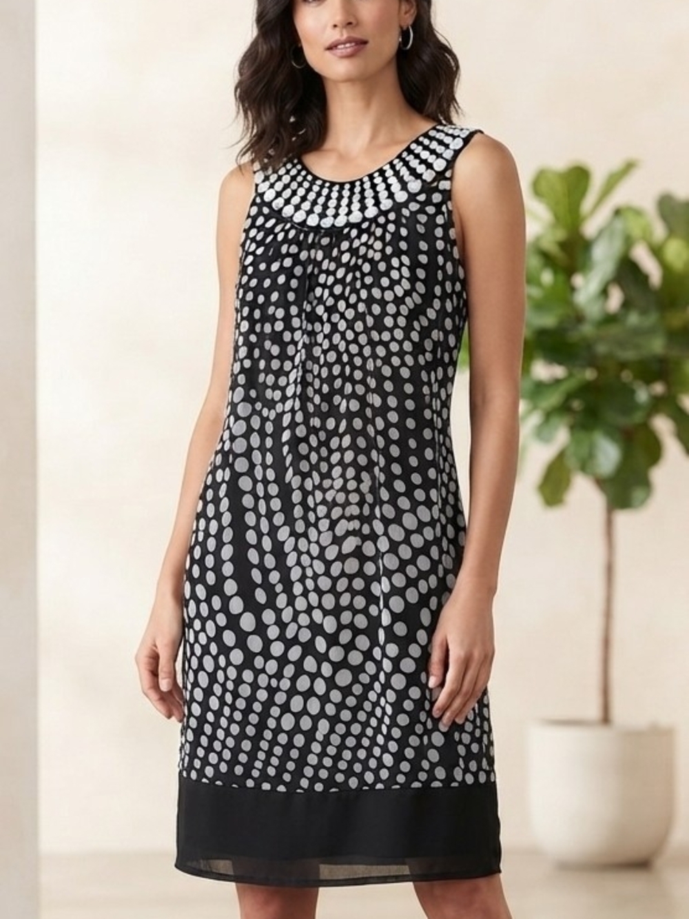 Style & Co. Black and White Polka Dot Blouse